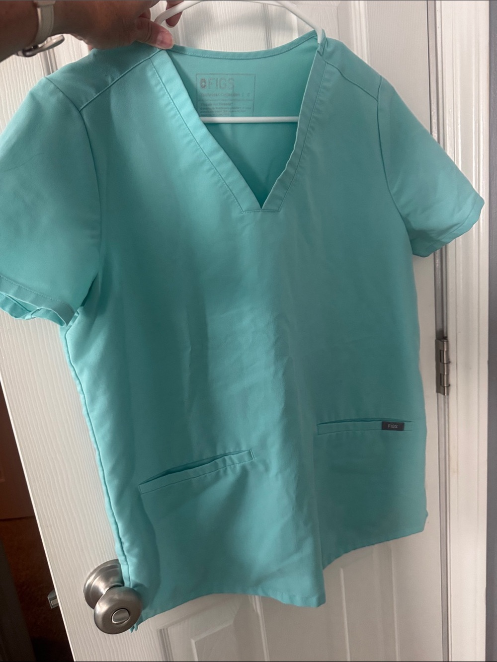 Figs Women's Scrub Top in Teal Blue